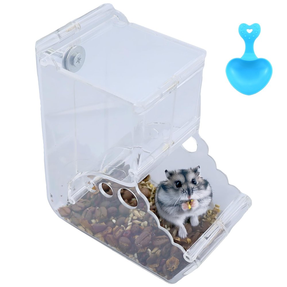 Automatic Hamster Feeder, 400 mL Transparent Gravity Feeder