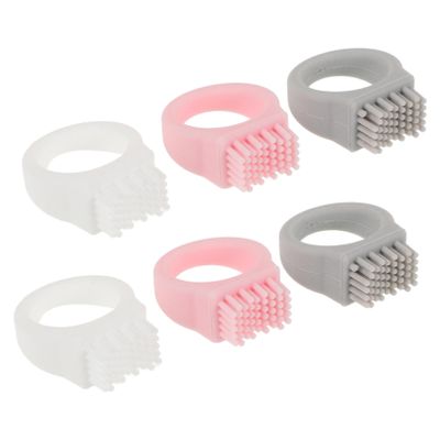 6-Pack Portable Silicone Finger-Ring Toothbrushes for Travelers