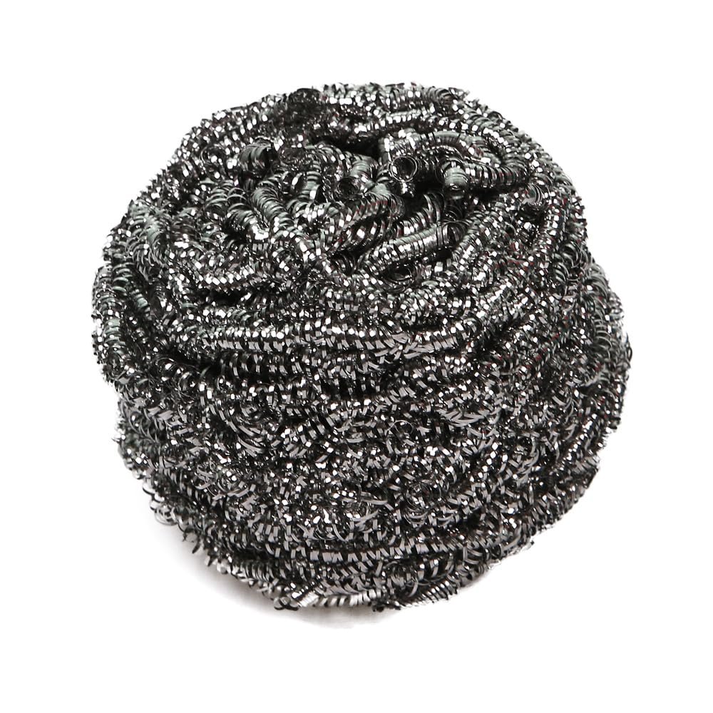 50 Hygoclean Stainless Steel Pot Scrubbers, Silver, 8 x 8 cm, Carton