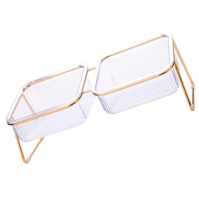 Happyyami Elevated Pet Bowls with Two Bowls for Cats and Dogs