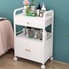 Salon Trolley with Wheels and Storage Cabinet, White, 55 x 33 x 80 cm view 2
