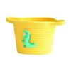 CHILDWEET Handmade Cotton Storage Basket with Cute Crocodile Design for Toys, Laundry and Snacks, Yellow-Green view 1