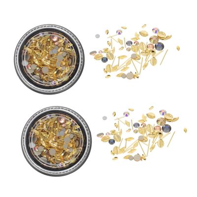 FOMIYES Leaf-Shaped Metal Nail Art Charms