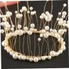 Pearl Crown Cake Topper, White Copper with Realistic-Looking Pearls view 2