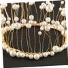 Pearl Crown Cake Topper, White Copper with Realistic-Looking Pearls view 3