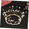Pearl Crown Cake Topper, White Copper with Realistic-Looking Pearls view 4