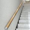 Wooden Handrail for Indoor Stairs with Silver Wall Brackets, 120 cm view 1
