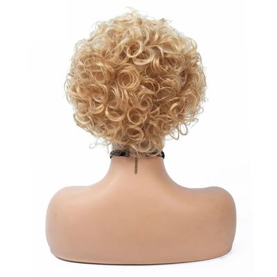 Women's Short Curly Synthetic Hairpiece, Blonde Mixed-Color Party Hair