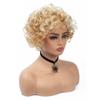 Women's Short Curly Synthetic Hairpiece, Blonde Mixed-Color Party Hair view 4
