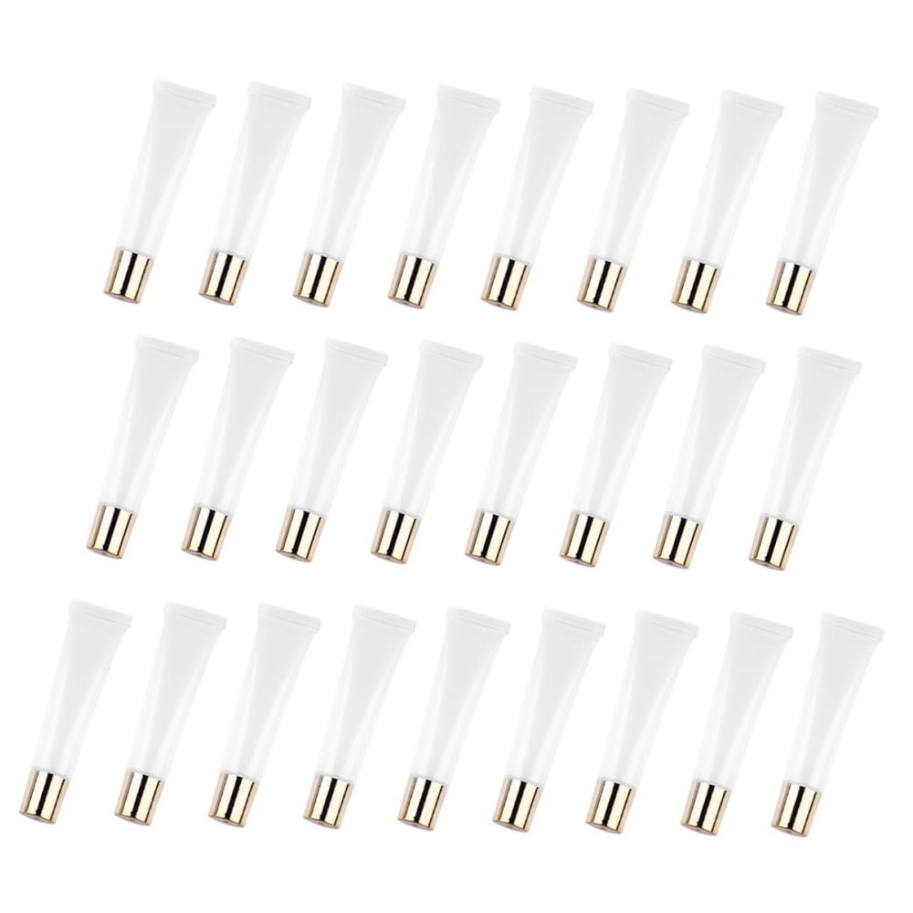 FOYTOKI 25-Pack 15 mL Clear Empty Plastic Lip Gloss Tubes