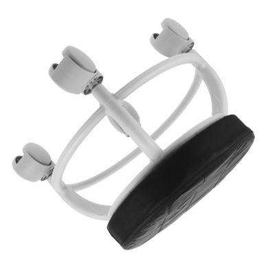 HAPINARY Black Pedicure Stool with PU Upholstery and Wheels, Ergonomic