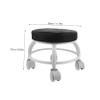 HAPINARY Black Pedicure Stool with PU Upholstery and Wheels, Ergonomic view 2
