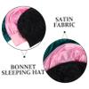 Generic 3-Pack Satin Sleep Bonnets for Women, Wide Elastic Band, Pink view 4