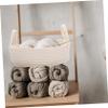 Woven Cotton Storage Basket, White, for Office and Laundry view 3