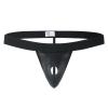 Hanraz Men's Thong, Latex Leather-Look Breathable Underwear, Ultra-Thin Sexy Swim Thong view 2