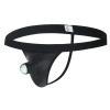 Hanraz Men's Thong, Latex Leather-Look Breathable Underwear, Ultra-Thin Sexy Swim Thong view 3