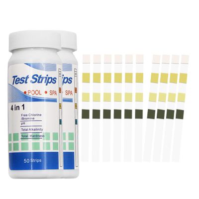 100 Pack pH Test Strips, 4-in-1 Pool Tester