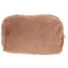 Travel Plush Cosmetic Bag in Coffee with Zipper view 1