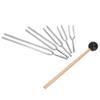 Swiixxer Tuning Fork Sound Healing Tool Set, 128 Hz, 256 Hz, 512 Hz, 1024 Hz, 2048 Hz, Silver view 2