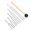 Swiixxer Tuning Fork Sound Healing Tool Set, 128 Hz, 256 Hz, 512 Hz, 1024 Hz, 2048 Hz, Silver view 3
