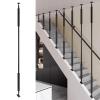 Adjustable Metal Stair Balusters to Help Prevent Falls, for Lofts, Hotels, Villas, and Offices, Black, Style B, 160 cm view 1