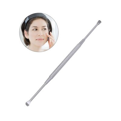 Stainless Steel Double-Ended Spiral Ear Cleaner, Size 01, Silver