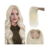 Women’s Human Hair Topper, Platinum Blonde, Straight, 14 in (35 cm) view 1