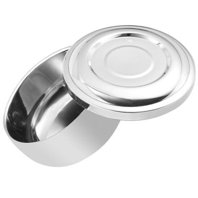 MUSISALY Alloy Shaving Soap Bowl with Lid, Silver