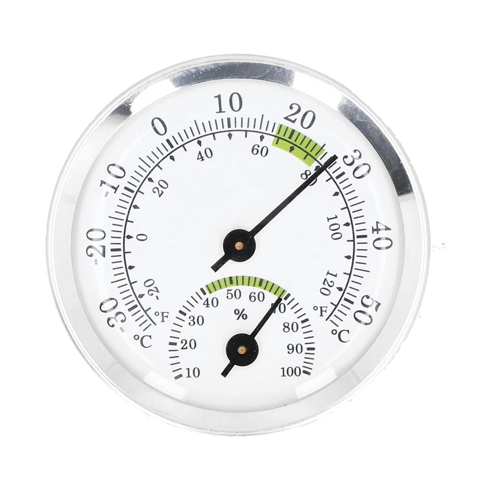 Dial Thermometer Hygrometer, Mini Hygrometer for Humidors, Greenhouses, Gardens, Home, Safes