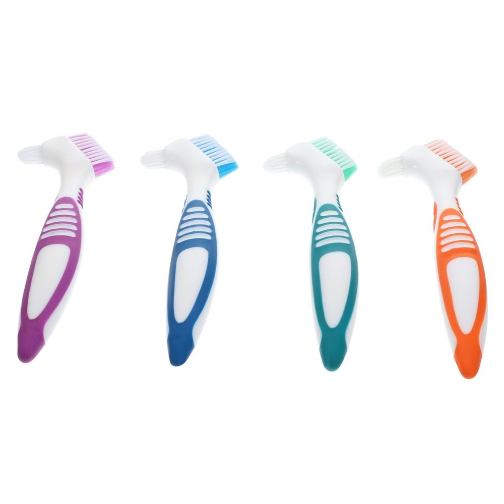 Pack of Double-Sided Denture Brushes Made of PP and TPE