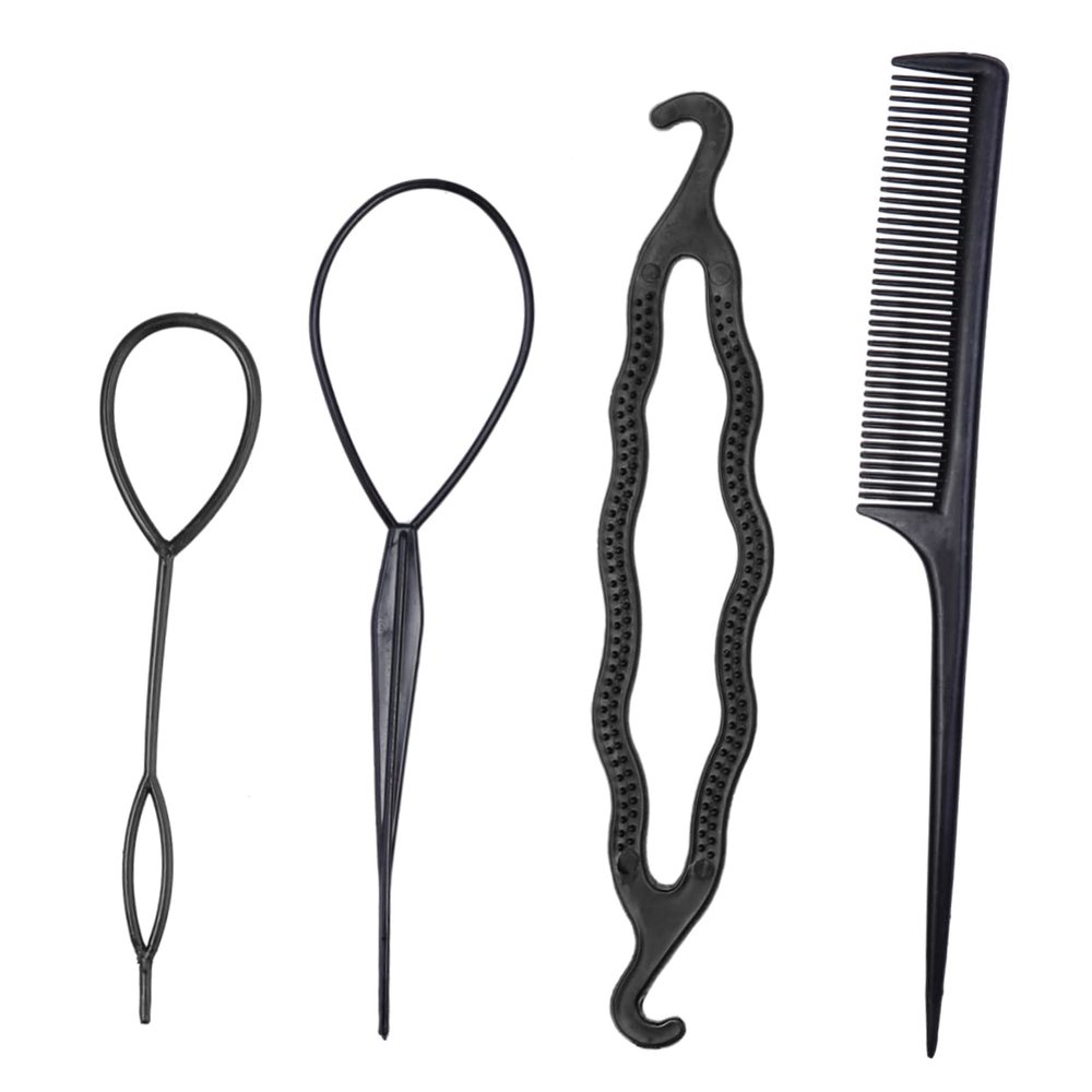 Black Plastic Hair Bun Maker for Home and Salon