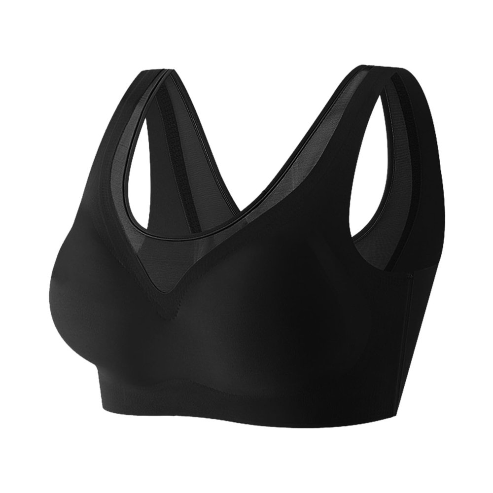 Women's Sexy Lace Cotton Wireless Double-Layer Soft-Cup Bra