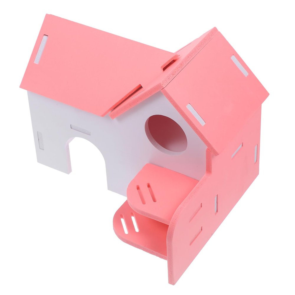 Happyyami Double-Layer Guinea Pig Hideout, Colorful Hamster Hideout with Ladder