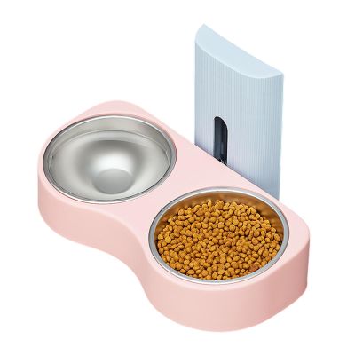 Removable Wall-Mounted Double Feeding Bowl for Dogs