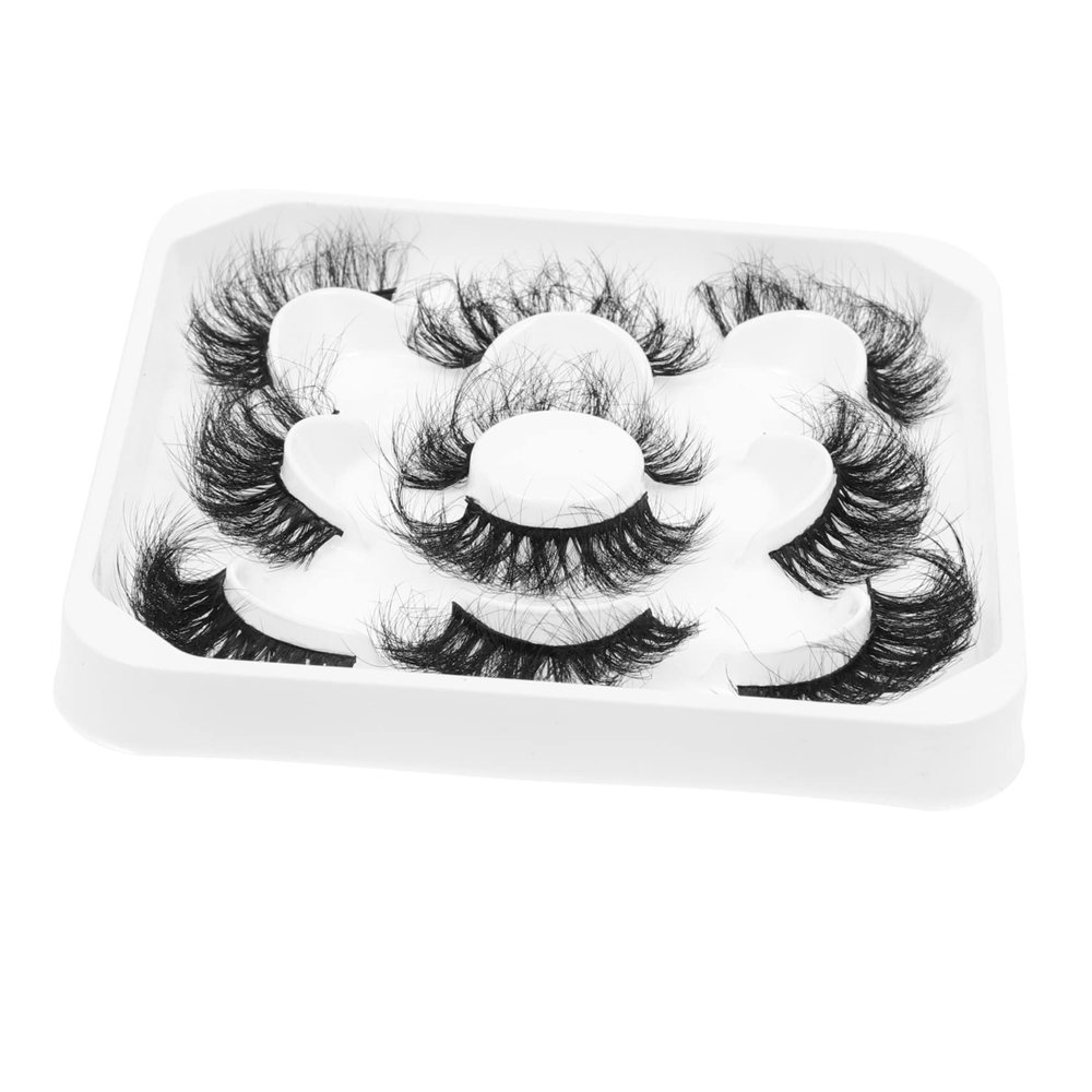 FRCOLOR 5 Pairs of 25 mm Long, Fluffy False Eyelashes