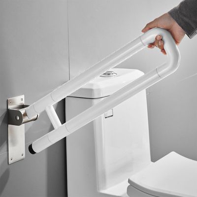 White Folding Bathroom Grab Bar, 60 cm