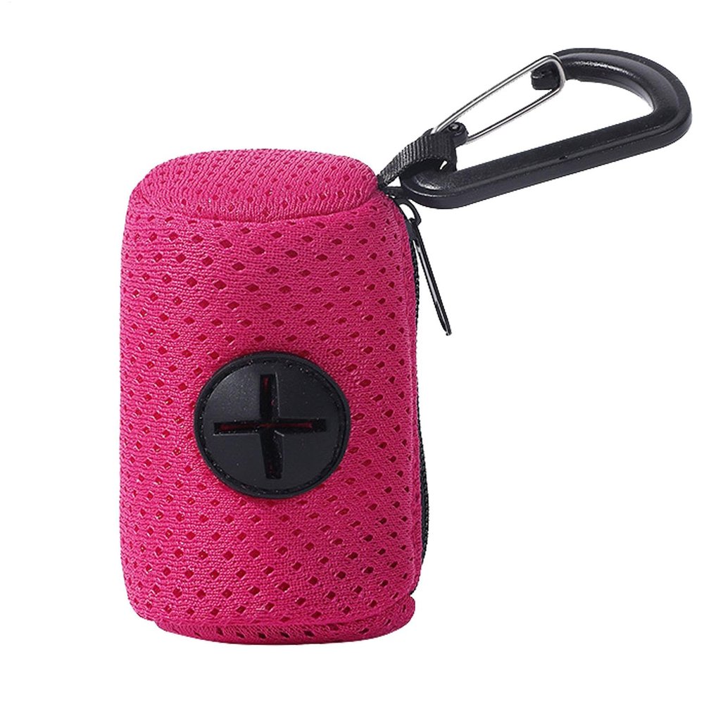Dog Poop Bag Holder with Mesh Attachment for Walks, Hiking, Camping and Travel