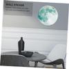 Glow-in-the-Dark Moon Wall Sticker, Green, Removable, PVC view 2