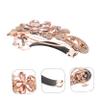 FRCOLOR Blue Metal Hair Clip with Flower and Rhinestones view 2