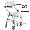 Adjustable Wheeled Shower Chair with Armrests for Older Adults and People with Disabilities view 1