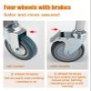 Adjustable Wheeled Shower Chair with Armrests for Older Adults and People with Disabilities view 3