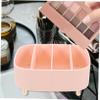 Pink Makeup Organizer Box with Four Compartments and Desktop Tray view 3