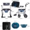 LSRFXF Bedside Commode Shower Chair with Removable Bucket view 2