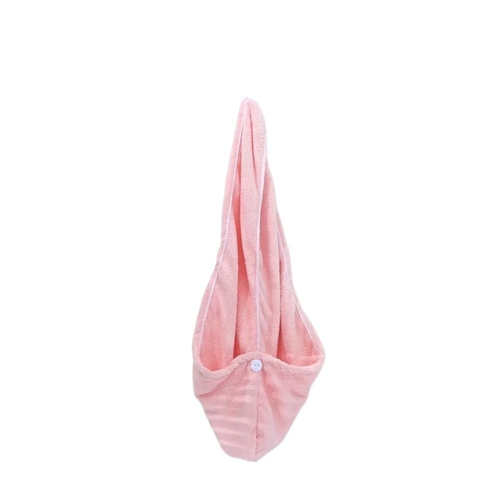 UYFRD Microfiber Hair Drying Cap, Turban, Pink