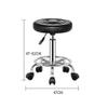 ZHOUXIAO White PU Leather Round Rolling Stool with Footrest view 4