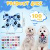 Yunsailing Dog Bow Ties with Adjustable Collars, 100-Pack, Dog Paw Design view 2