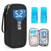 YOUSHARES Insulin Pen Case with 2 TSA Cooling Packs and Temperature Display, Insulated Medication Cooler Bag for Travel, Diabetes Supplies Case (Black) view 1