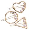 Geometric Pearl and Rhinestone Hair Clips, 3-Piece Set for Women view 1