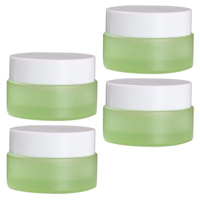 4 Green Cream Containers, 20 g, with Screw Lids