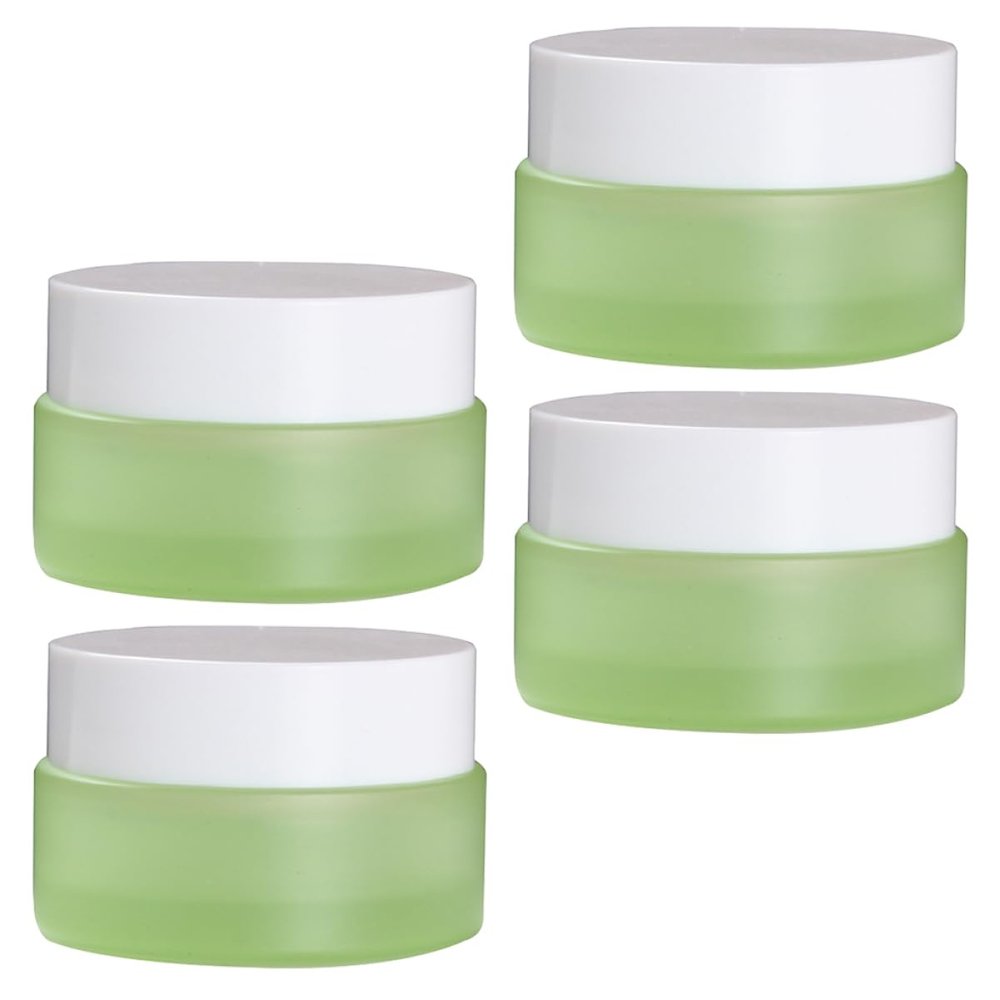 4 Green Cream Containers, 20 g, with Screw Lids